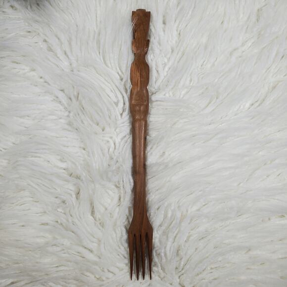 Hand-carved Wooden Tribal Fork - Picture 3 of 8